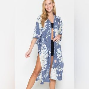 Justin Taylor Botanical Print Split Cover Up
